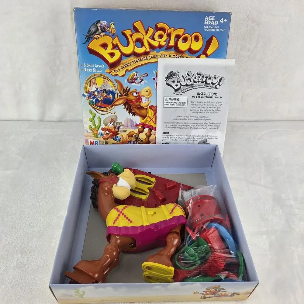 Milton Bradley Buckaroo Game Saddle Stacking Buckeroo 2004 Vintage 100% Complete